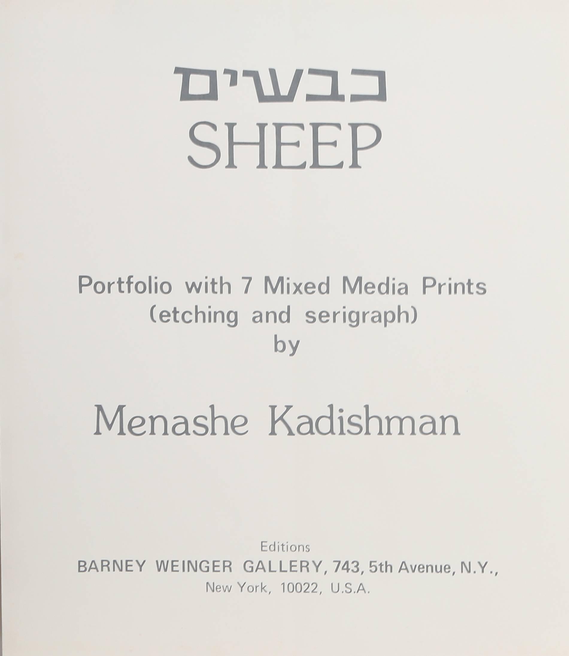 Sheep Portfolio von 7 Radierungen und Siebdrucken von Menashe Kadishman im Angebot 3
