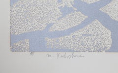 Silberne Erde, Siebdruck von Menashe Kadishman