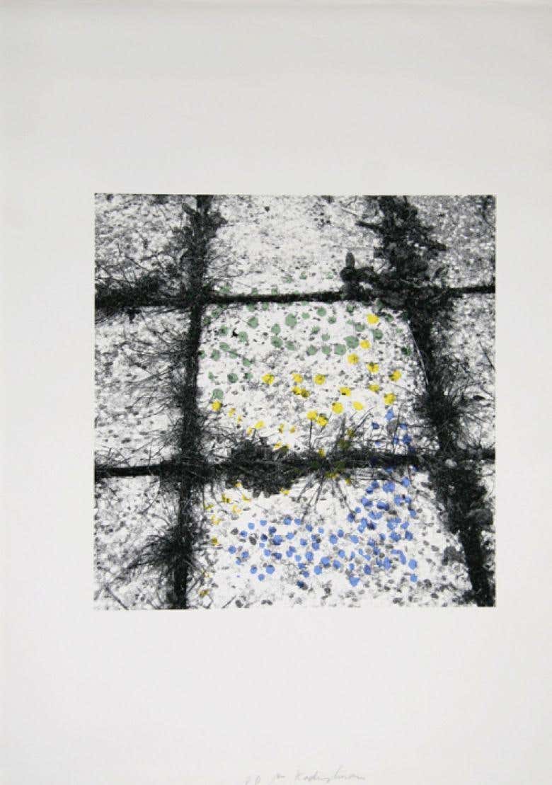Tiles, Signed Modern Screenprint by Menashe Kadishman