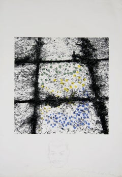 Tiles (with Remarque), Signed and Dedicated with a Sketch by Menashe Kadishman