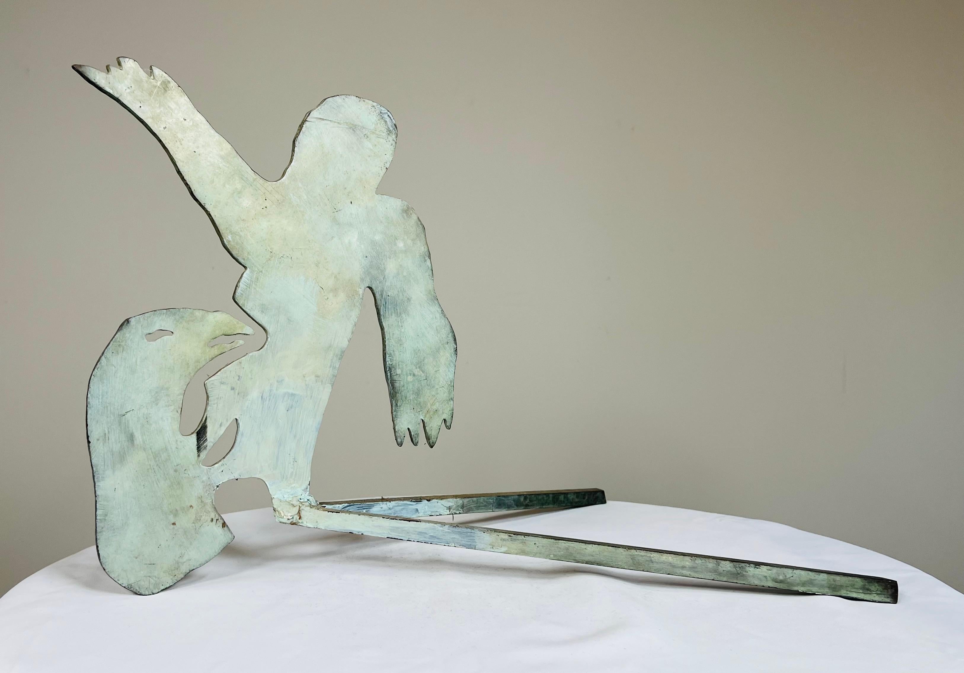 Menashe Kadishman Prototyp Künstler Proof Fackelschliff Stahlskulptur Paar (Moderne der Mitte des Jahrhunderts) im Angebot