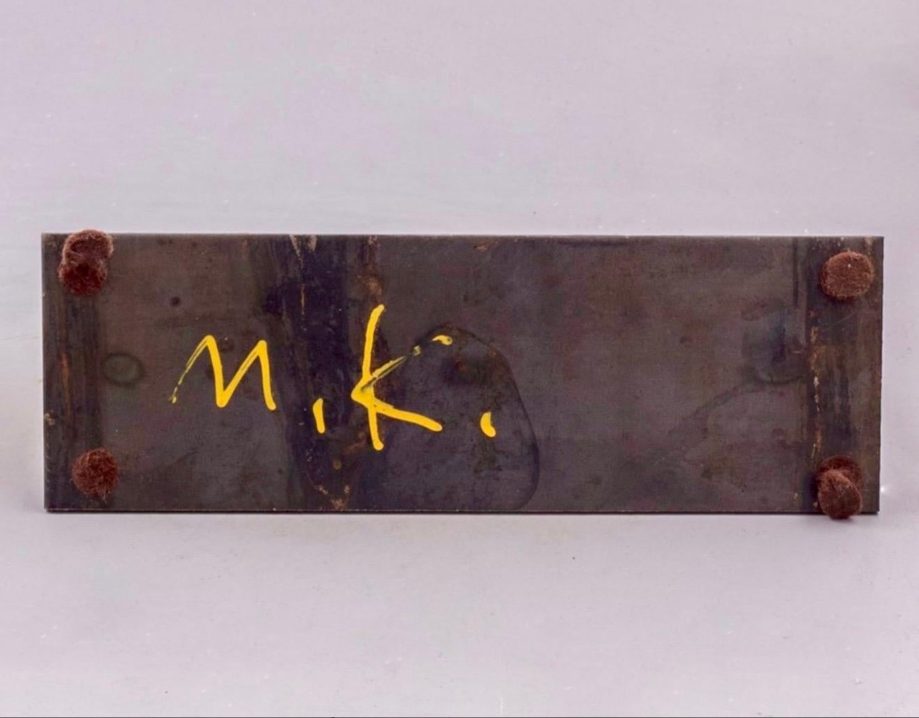 Abstrakte israelische Kunst Abstrakte Eisenschnitt Ikonische Schafsskulptur Stahl Menashe Kadishman im Angebot 1