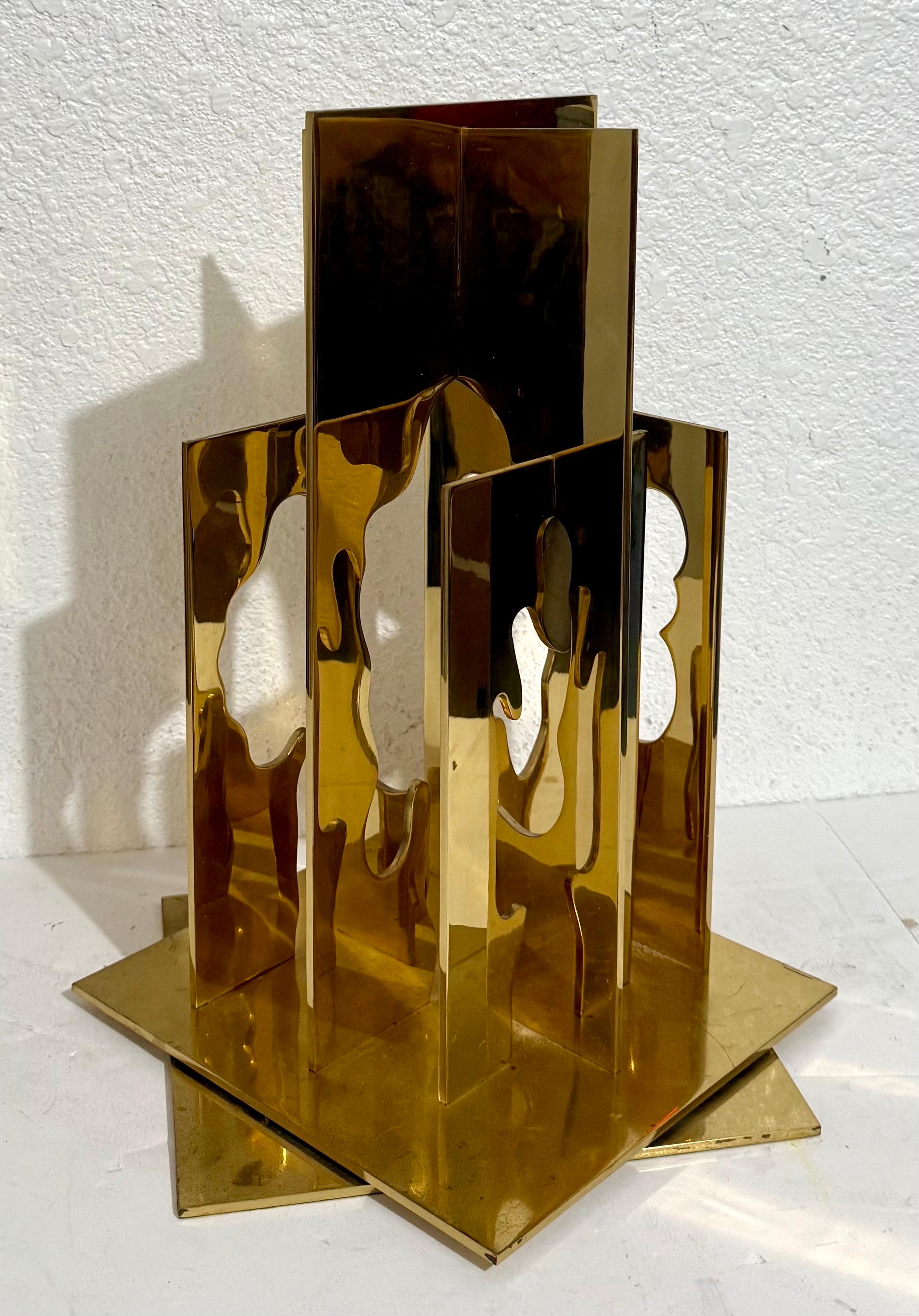 Escultura Cinética Dorada Árboles Recorte Abstracto Pop Art Israelí Menashe Kadishman en venta 9