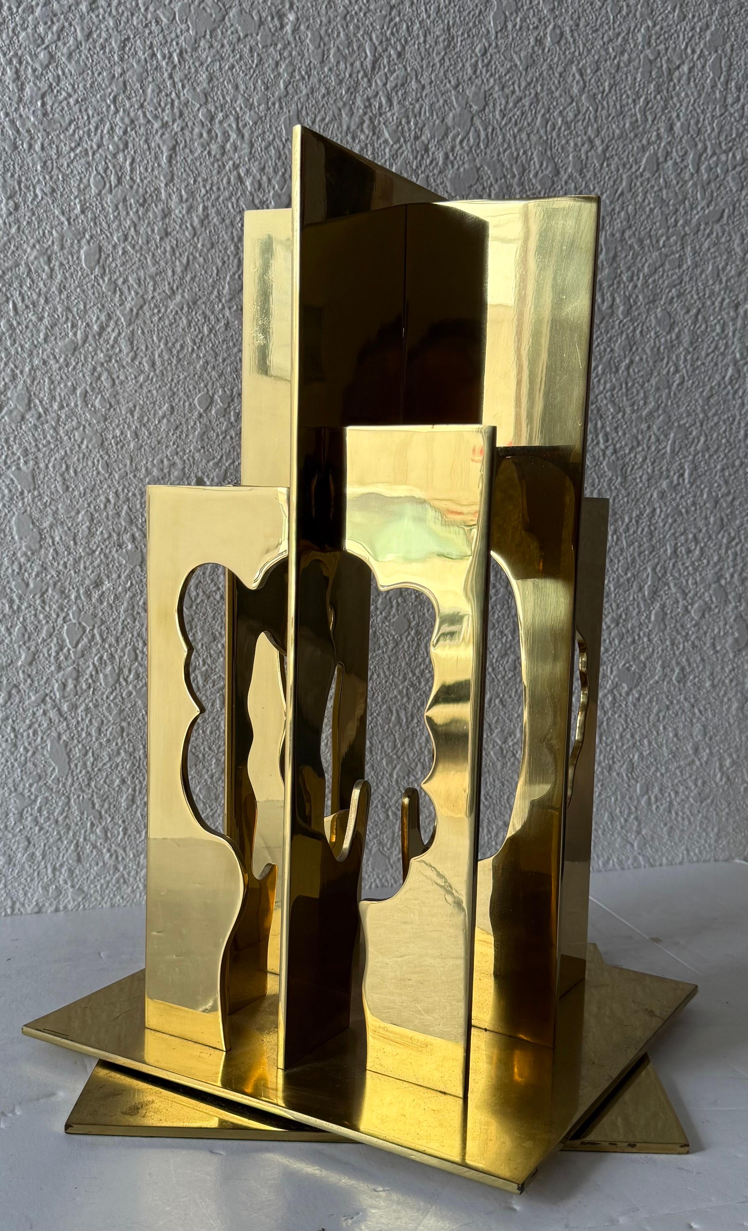 Escultura Cinética Dorada Árboles Recorte Abstracto Pop Art Israelí Menashe Kadishman en venta 11