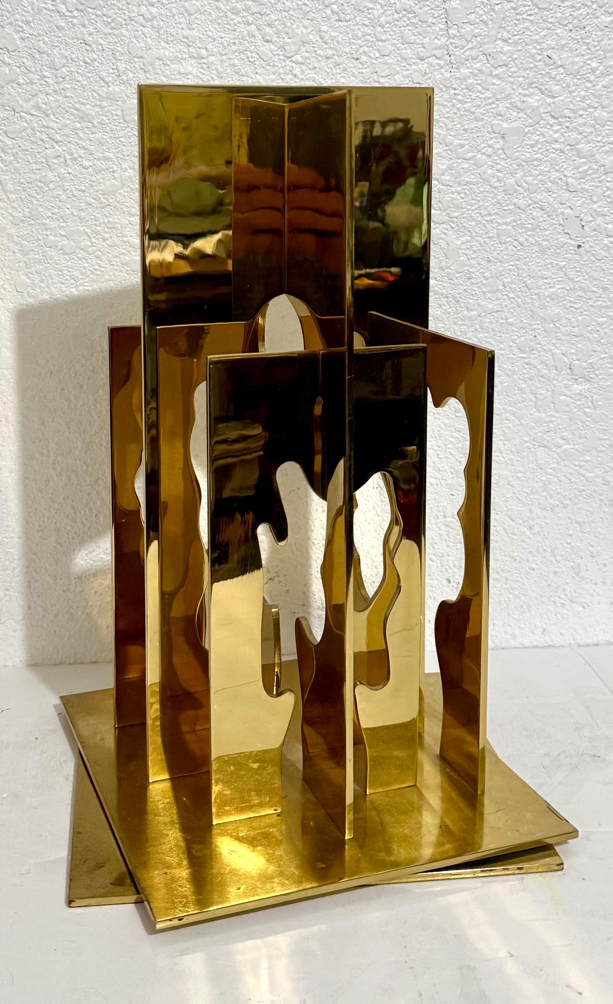 Escultura Cinética Dorada Árboles Recorte Abstracto Pop Art Israelí Menashe Kadishman en venta 16