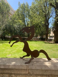 Large figurative Horse iron sculpture by Kadishman