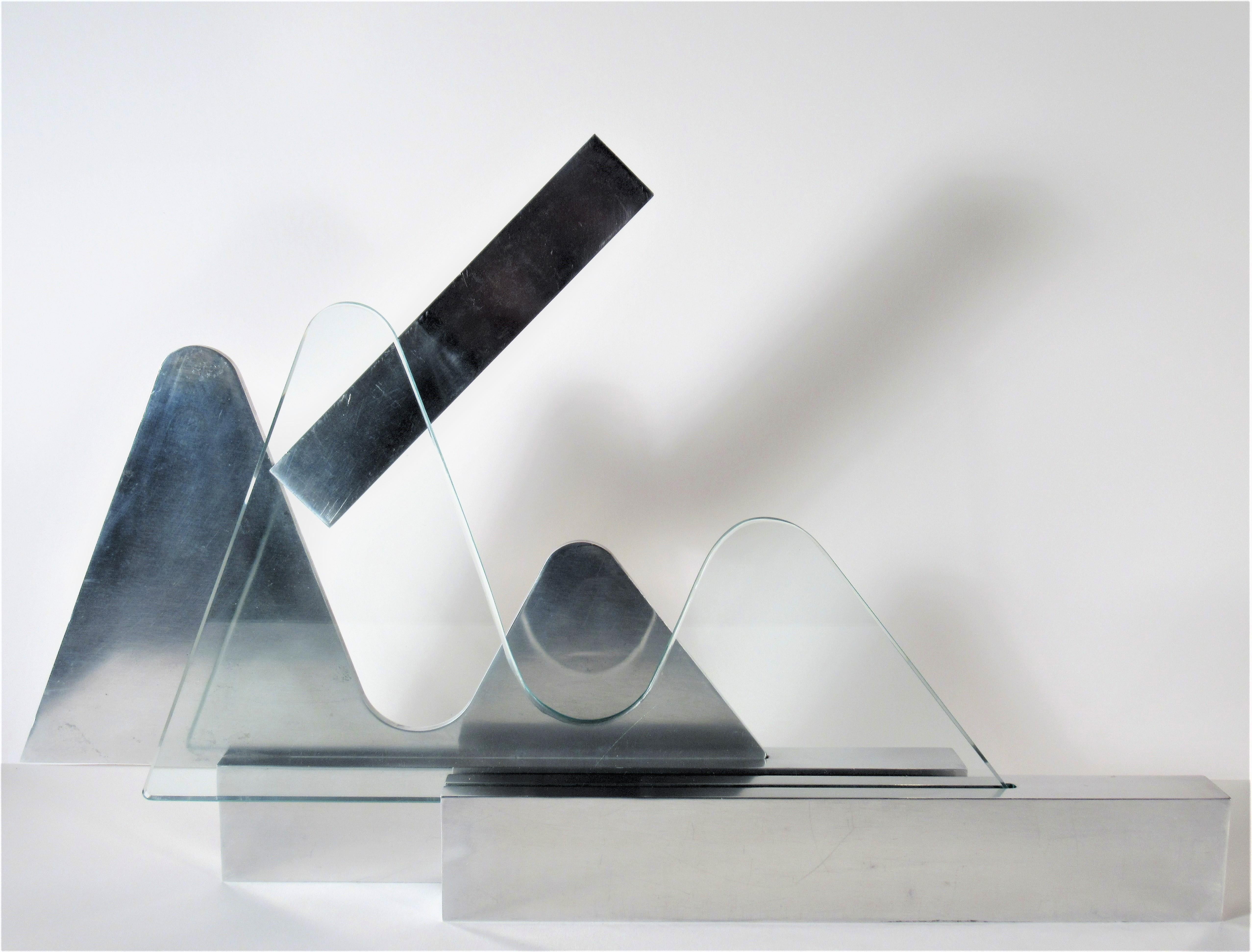 Wave - Gray Abstract Sculpture by Menashe Kadishman