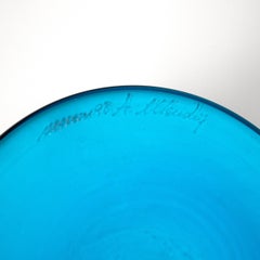 Mendini X Venini vase Acco Aquamarine Murano Glass, Signed 1998, made in Italy