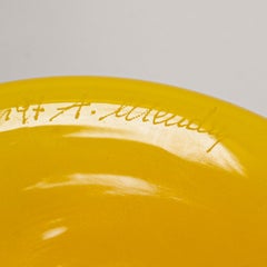 Jarrón Mendini X Venini de cristal de Murano amarillo «Acco», firmado en 1997, fabricado en Italia
