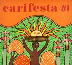 Original Vintage Poster Carifesta 81 Barbados Cuba Caribbean Art Culture Music