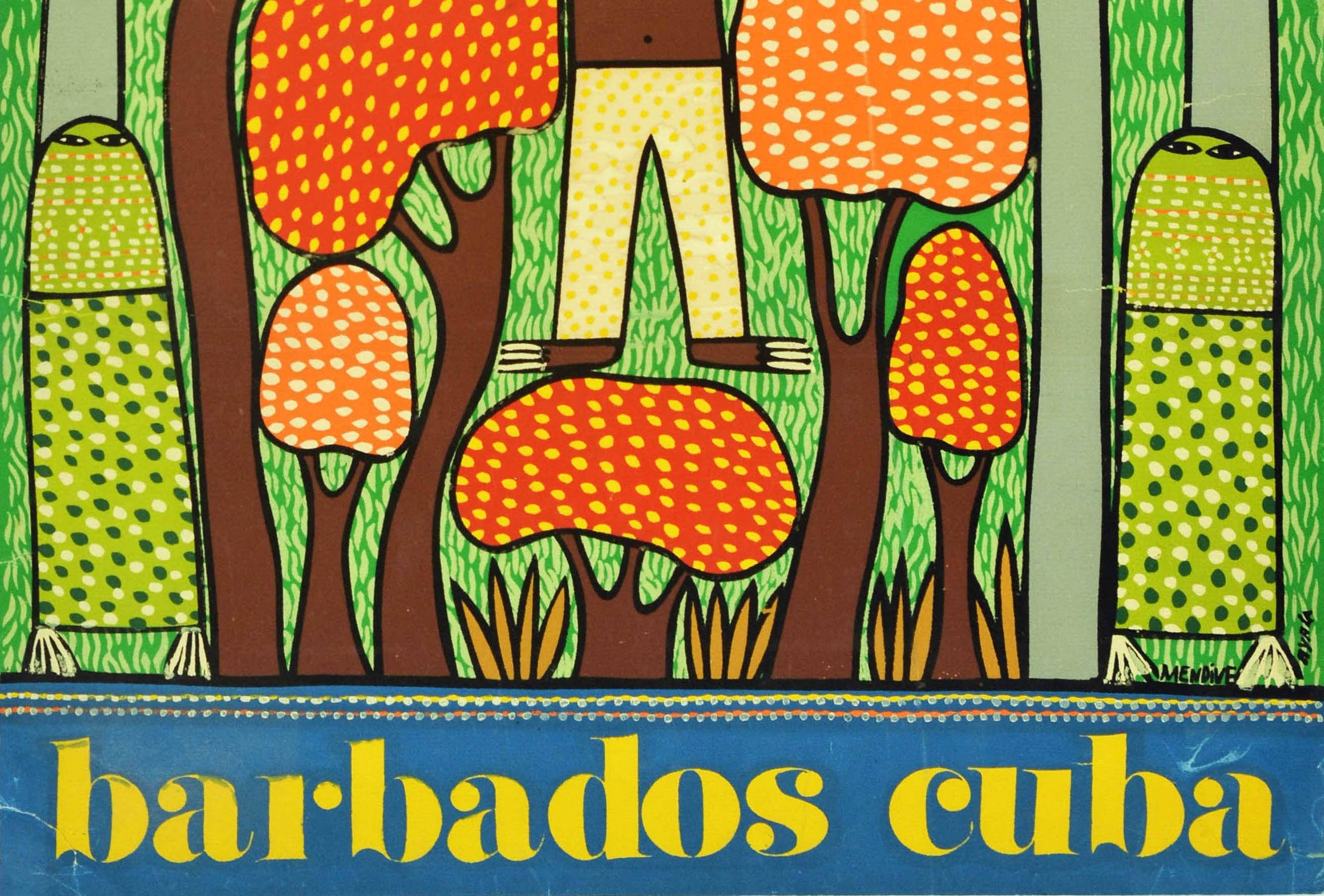 Original Vintage-Poster Carifesta 81, Kuba, Karibik, Kunst, Kultur, Musik  (Braun), Print, von Mendive Ayala