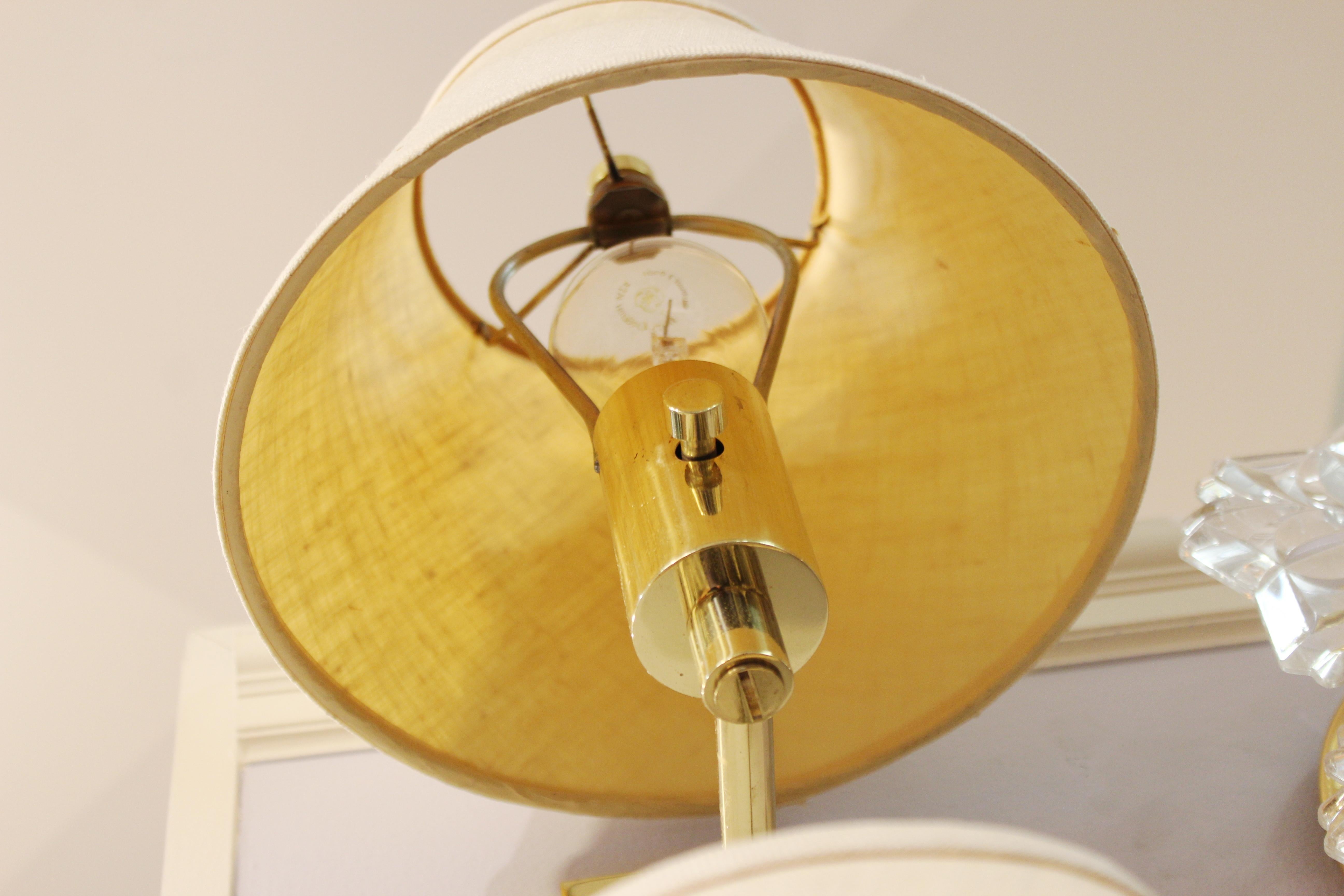 20th Century Mendizabal Argentinian Modern Wall Sconces in Gold-Tone with Shades