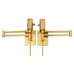 Mendizabal Moderne Swing-Arm-Wandleuchter aus Messing, Paar