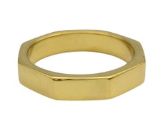 Menē 24 Karat Polished Yellow Gold Octagonal Mens Band Ring, Size 11