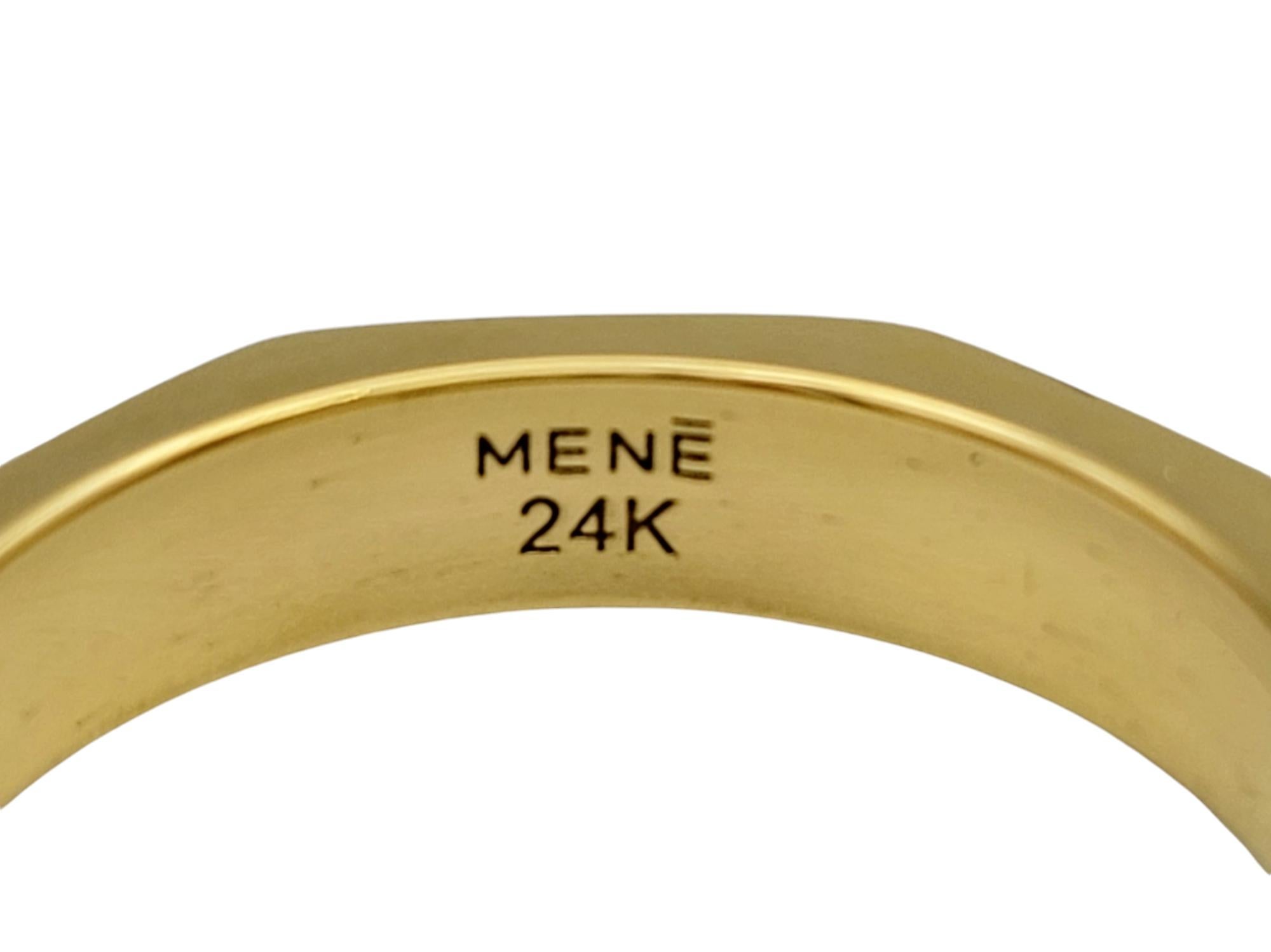  Menē Bague octogonale en or jaune 24 carats poli, taille 11 Pour hommes 