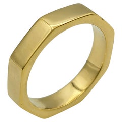 Menē 24 Karat Polished Yellow Gold Octagonal Mens Band Ring, Size 11