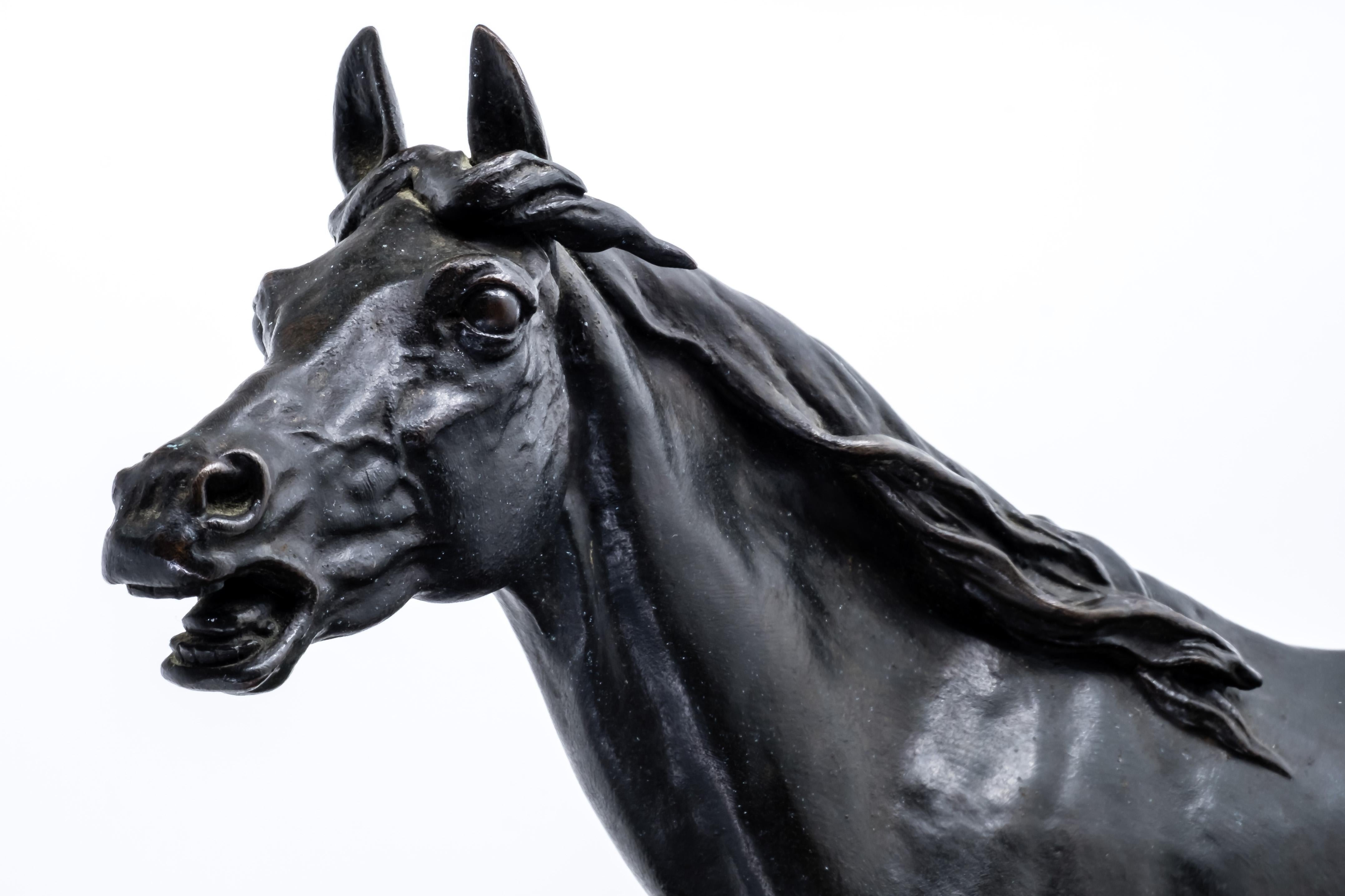 Classical Roman Mene, Bronze Figure of a Horse, French Late 19th Century