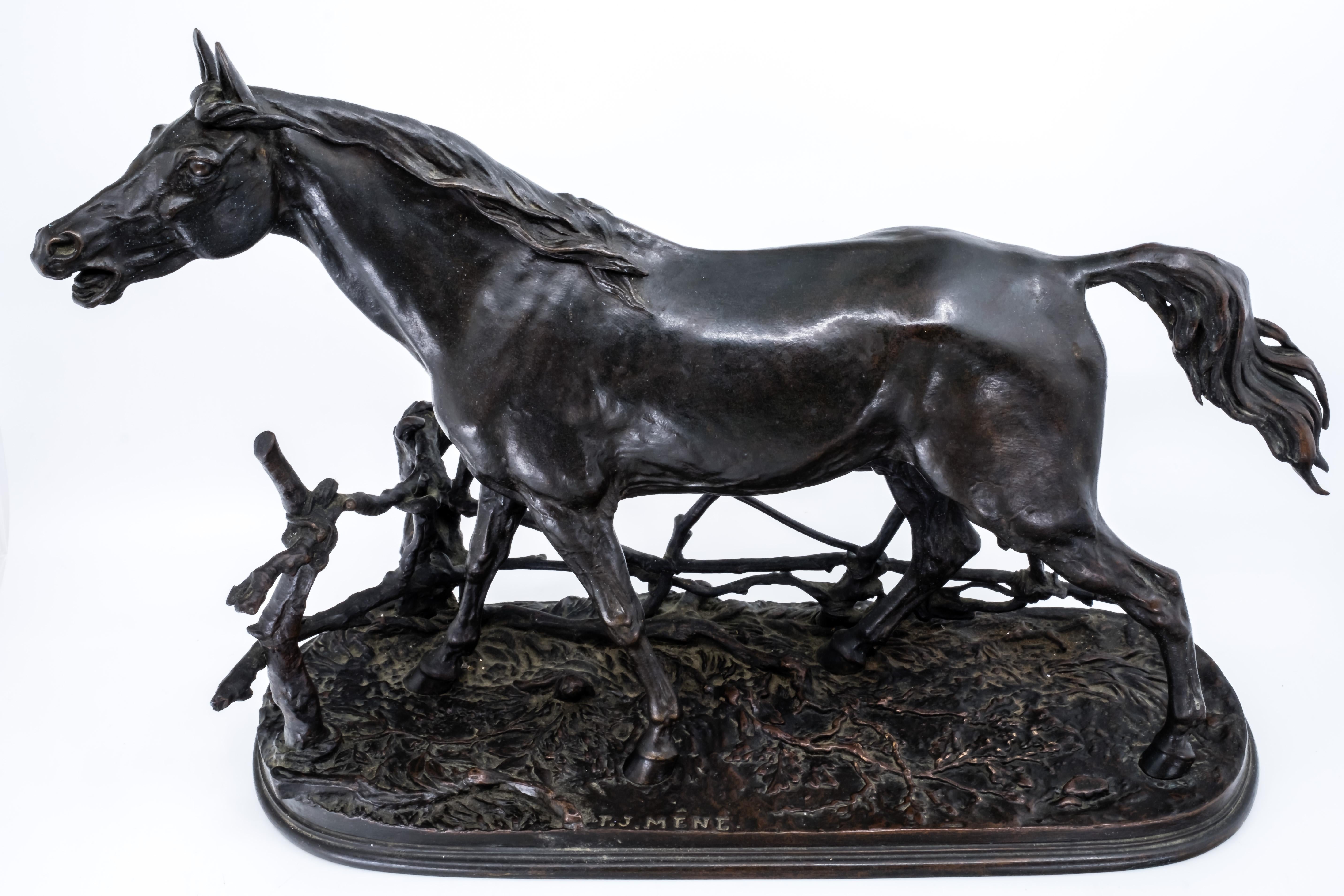 Caning Mene, Bronze Figure of a Horse, French Late 19th Century