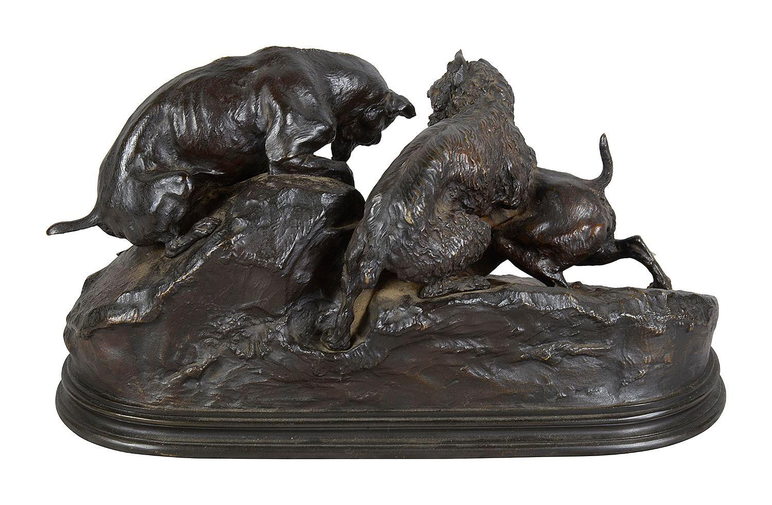 XIXe siècle Mene, chien de chasse en bronze, vers 1880 en vente