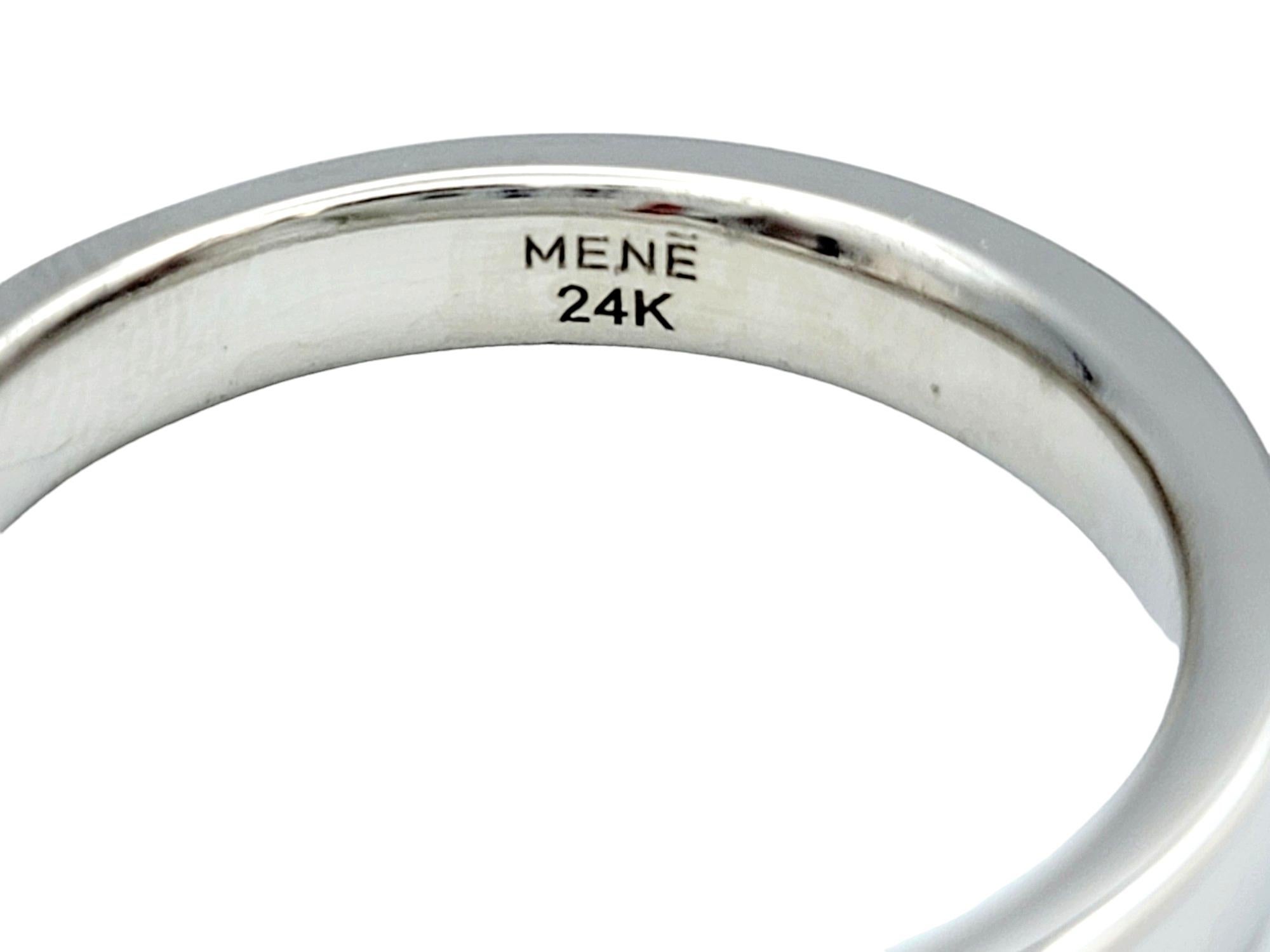 Contemporary Menē High Polish Unisex 4 mm Band Ring Set in 24 Karat Platinum, Size 11.25 For Sale