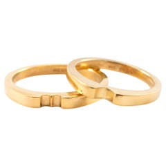 Mene His & Hers 24K Gelbgold Herzliebhaber-Ring Set