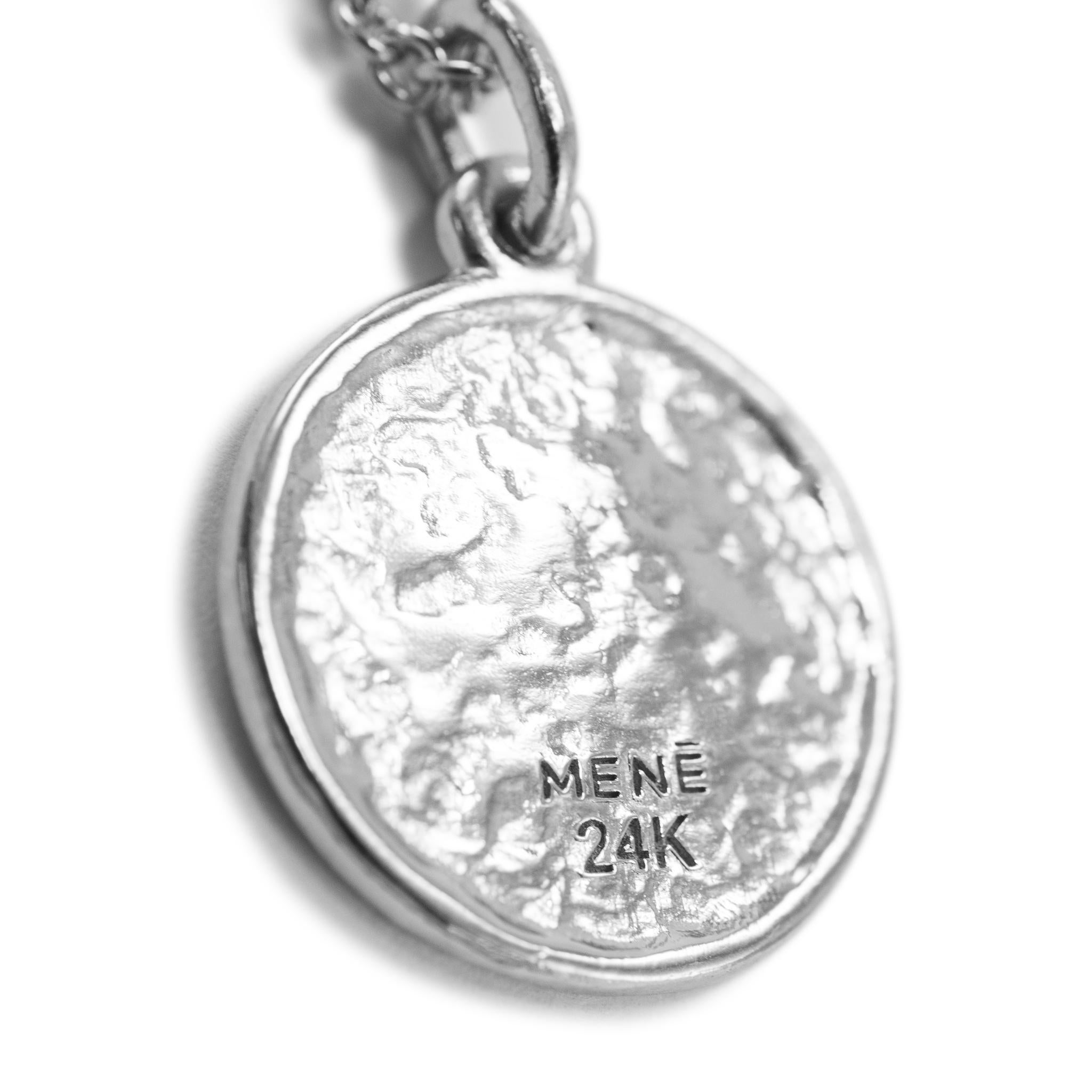Women's or Men's Mene Pure Platinum Holy Spirit Dove Medallion Pendant Necklace For Sale