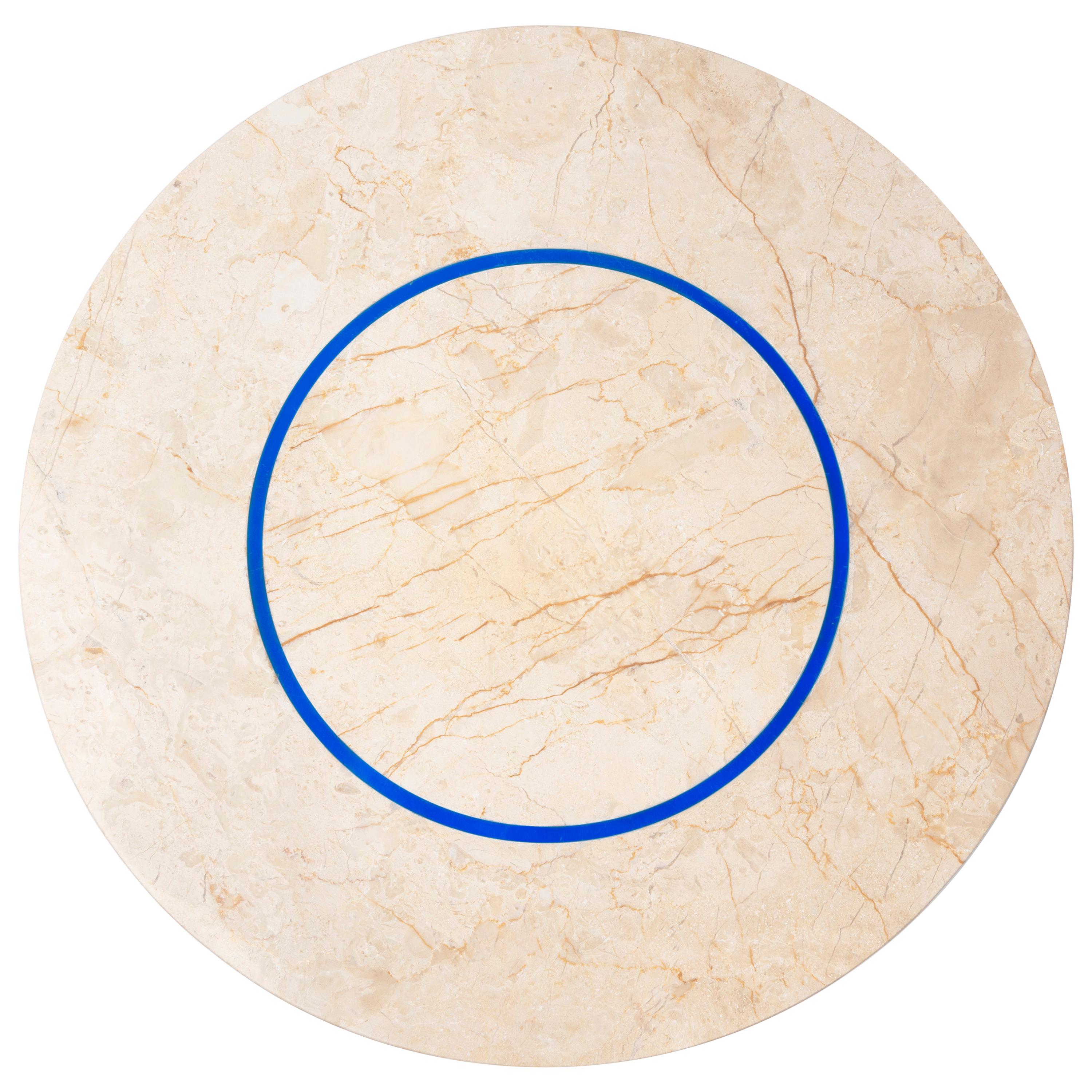 Buzao released the 2020 new collection, dislocation, which consisted of a round marble coffee table and two marble side tables. The usage of blue industrial materials dislocates the marble’s natural texture. The collection comes in Menes gold and