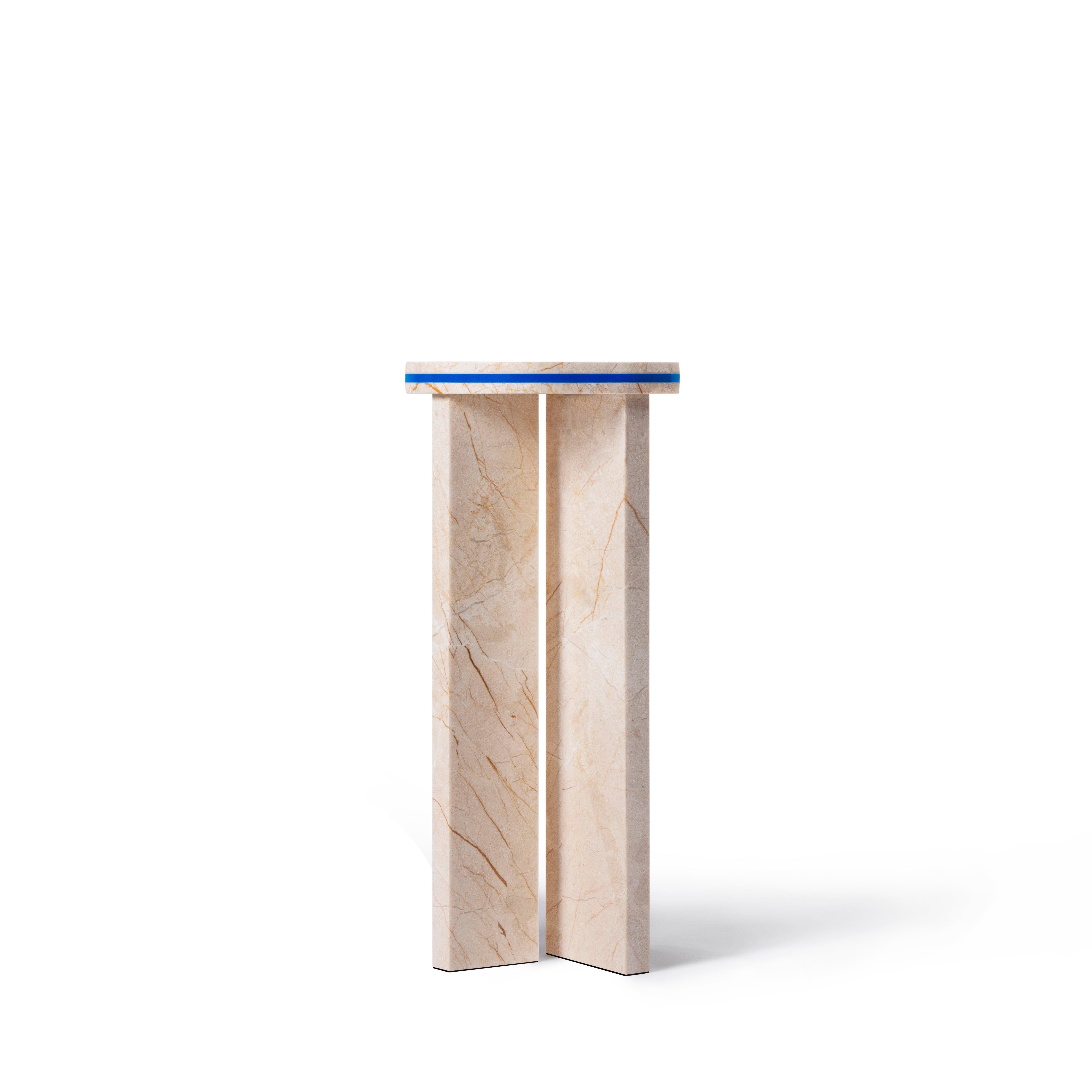 Chinese Menes Gold Marble Round Side Table from Dislocation by Studio Buzao