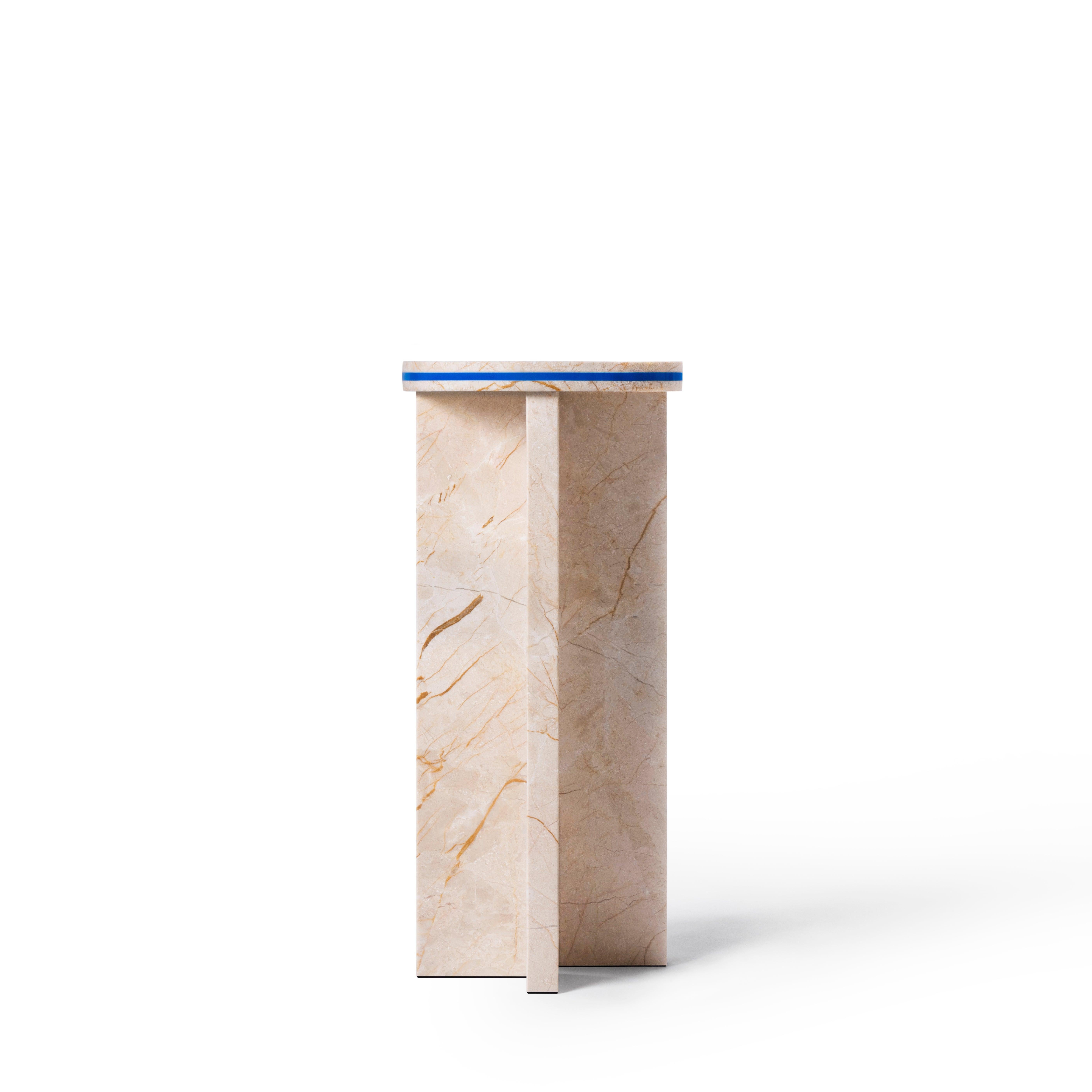Contemporary Menes Gold Marble Round Side Table from Dislocation by Studio Buzao