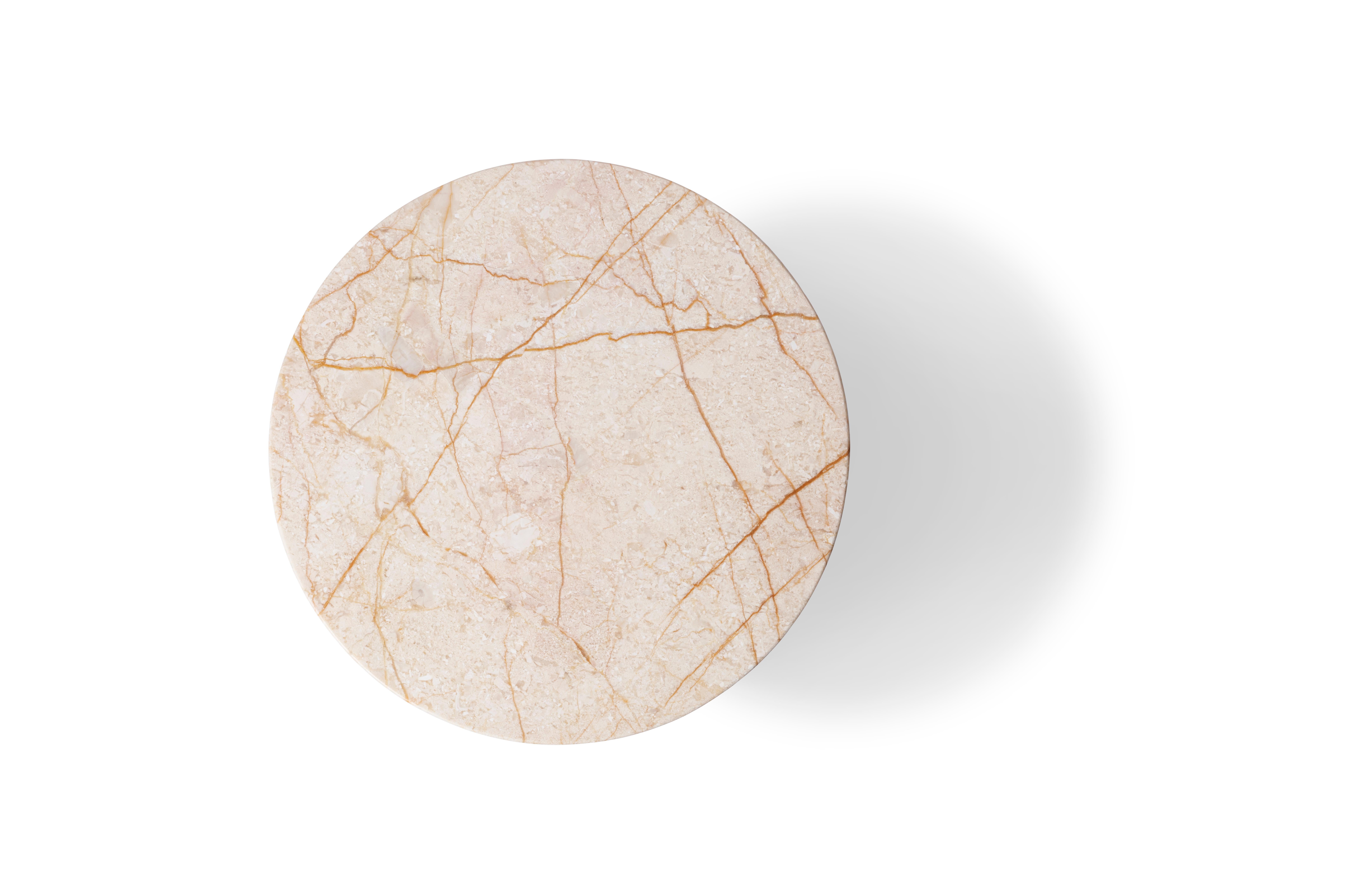Menes Gold Marble Round Side Table from Dislocation by Studio Buzao 2