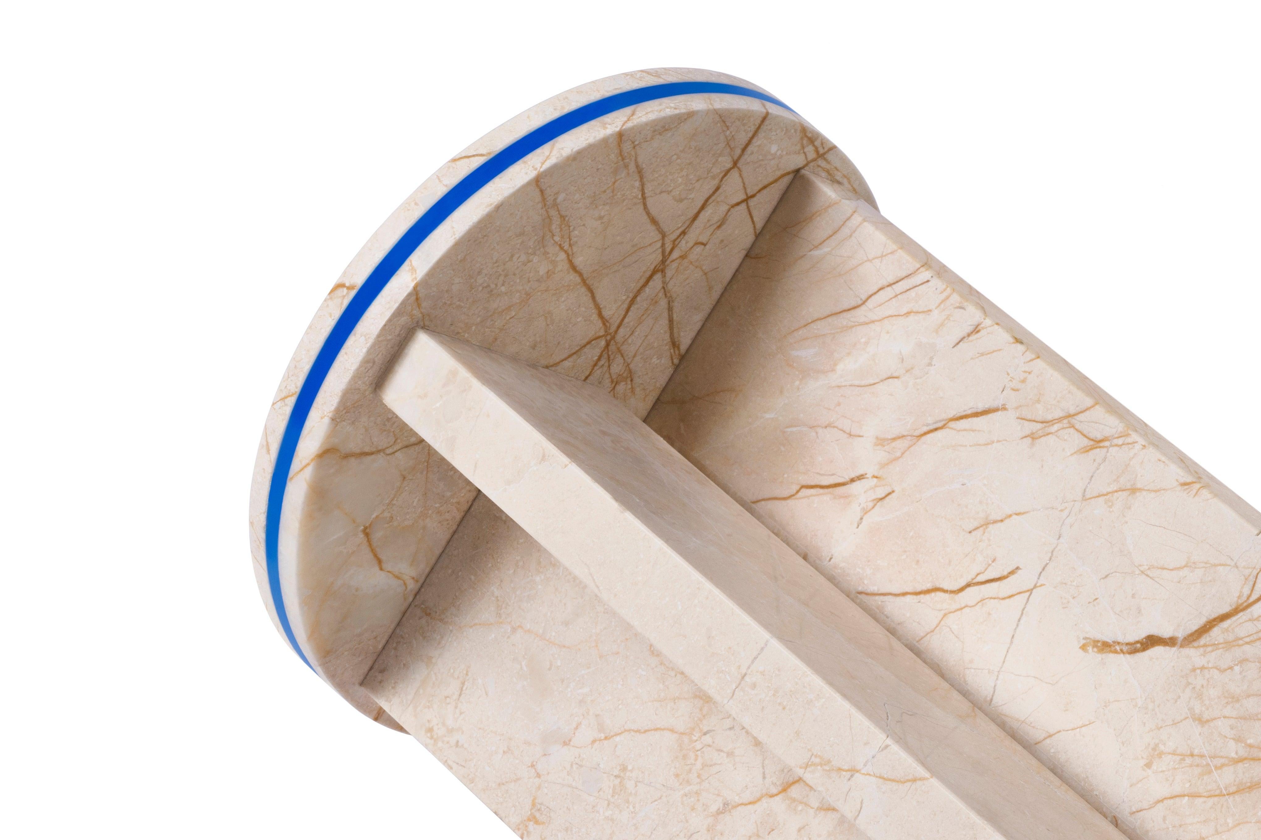 Menes Gold Marble Round Side Table from Dislocation by Studio Buzao 3