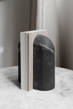 Menhir Black Marble Carved Bookend