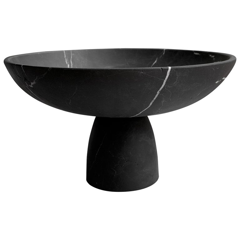 Menhir Black Marble Carved Bowl For Sale at 1stDibs