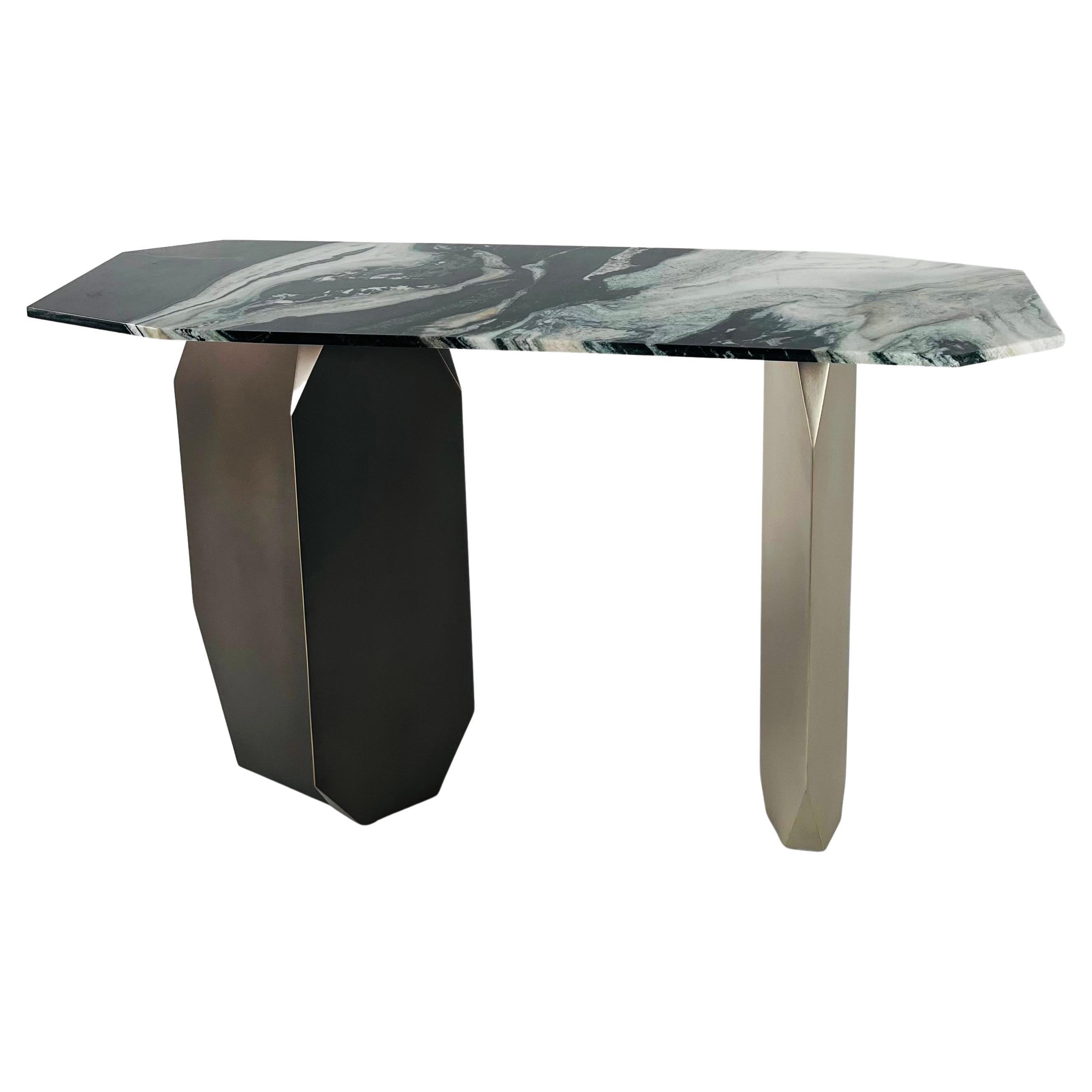 Menhir Console in Metal and Stone by Andreea Avram Rusu For Sale