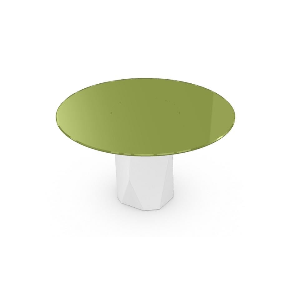 green glass dining table