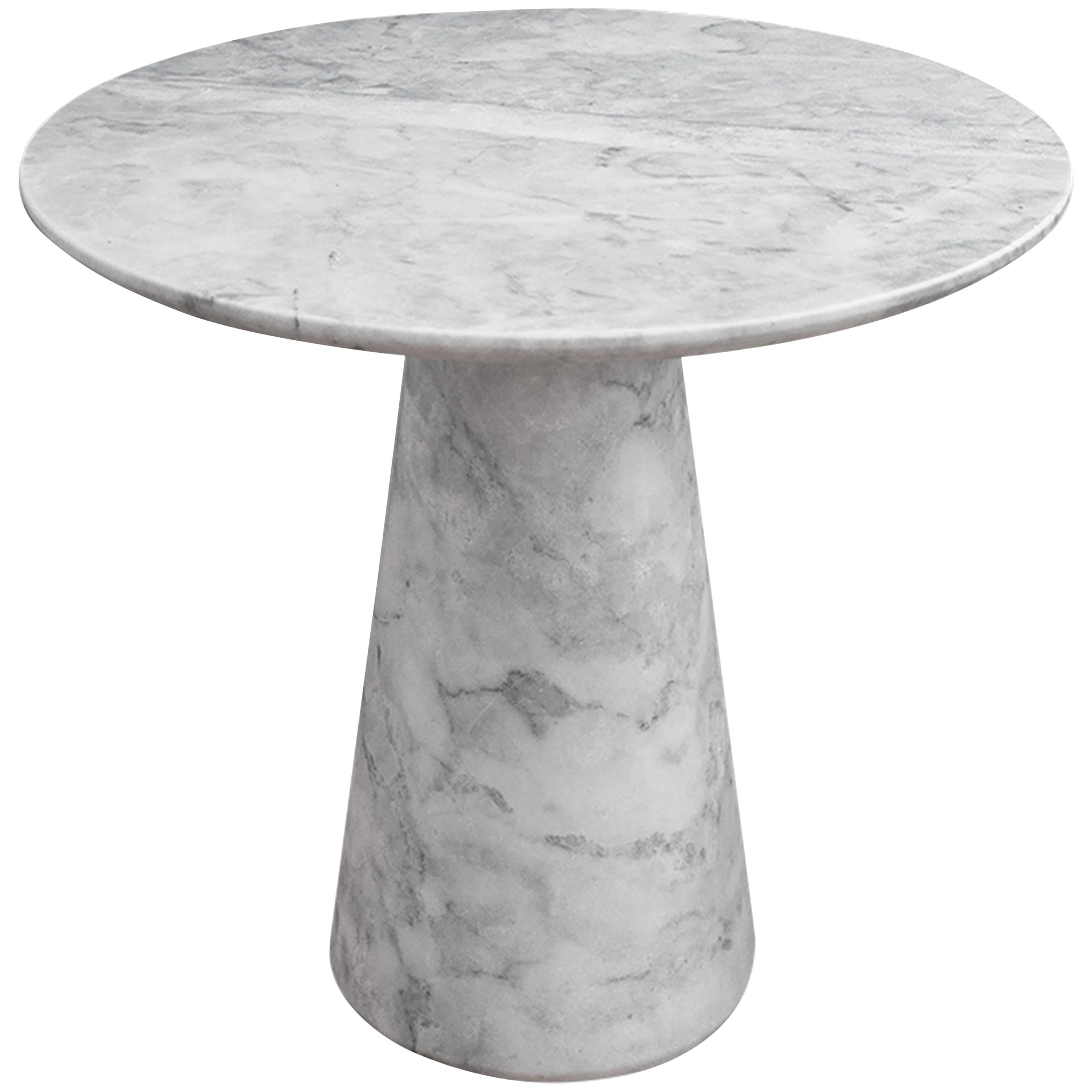 Menhir White Marble Small Side Table