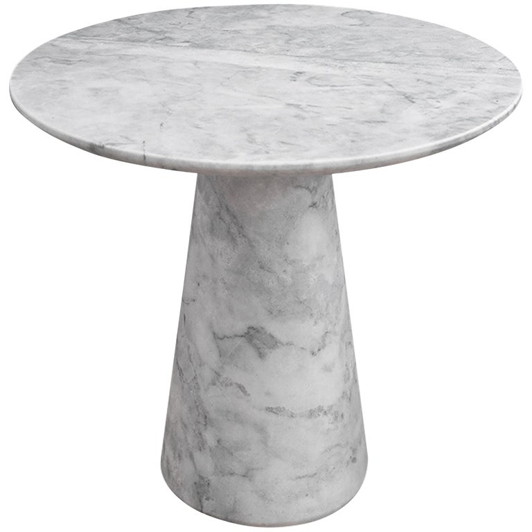 Menhir White Marble Small Side Table For Sale at 1stDibs | grey marble side  table, small marble table, white marble end table