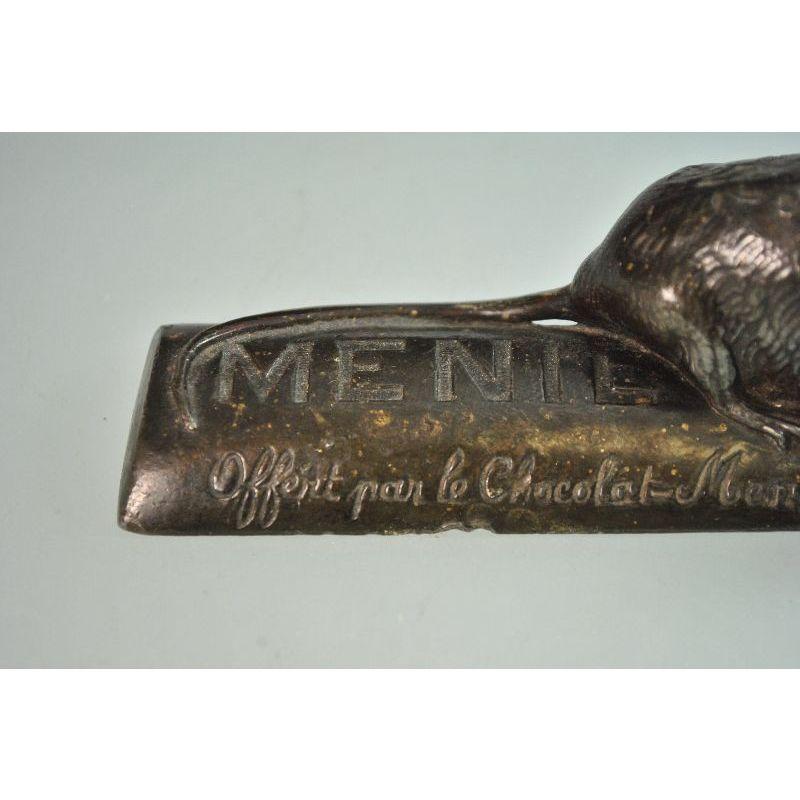 Menier Chocolate 1950s Advertising Spelter In Fair Condition For Sale In Marseille, FR