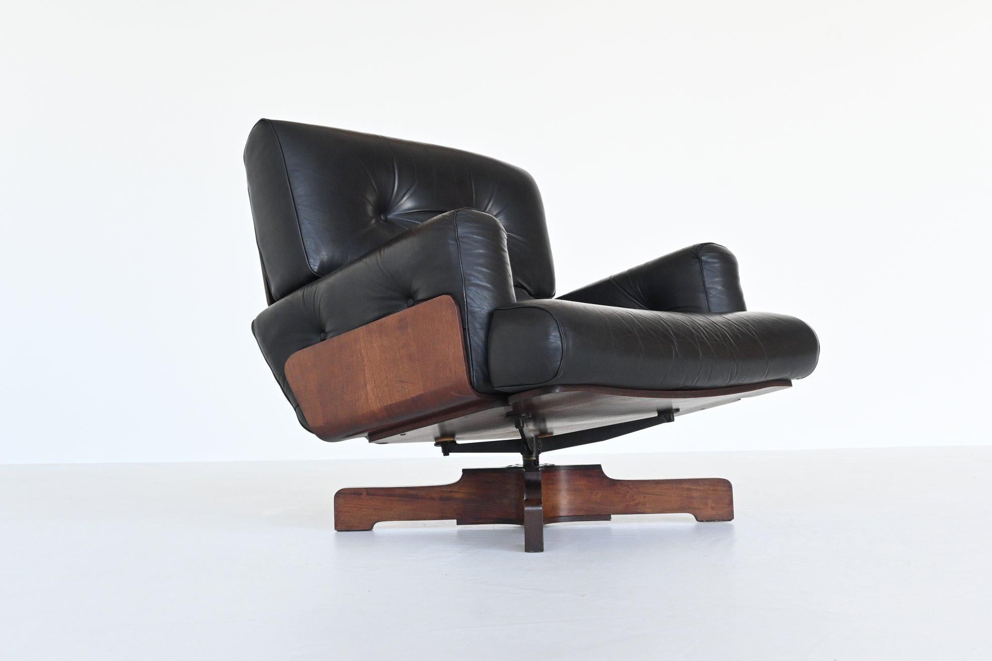 Menilio Taro Model 401 Rosewood Lounge Chair Cinova, Italy, 1964 3