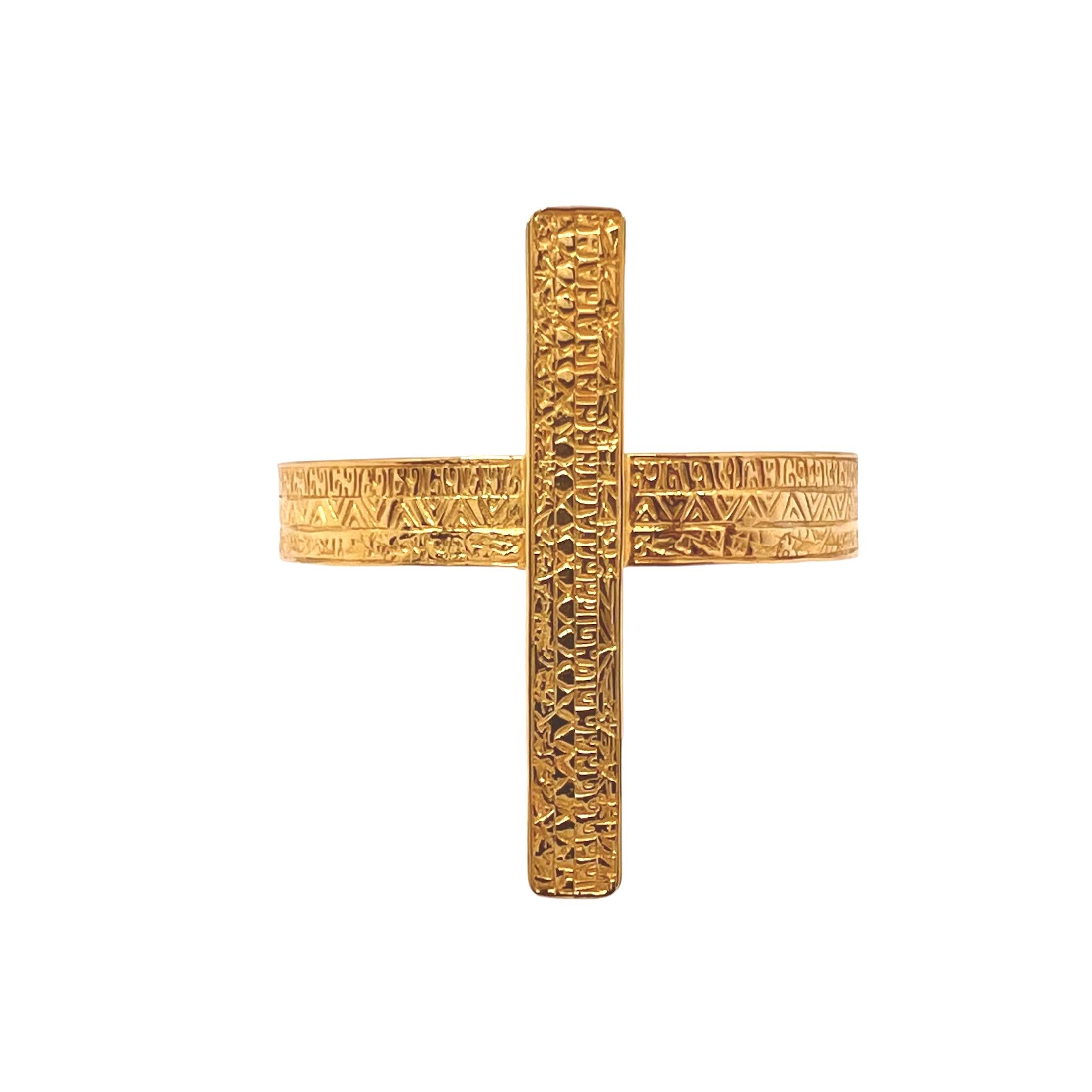 Women's or Men's Menkaura Bracelet in 14k Yellow Gold: Ancient Symbolic Elegance For Sale