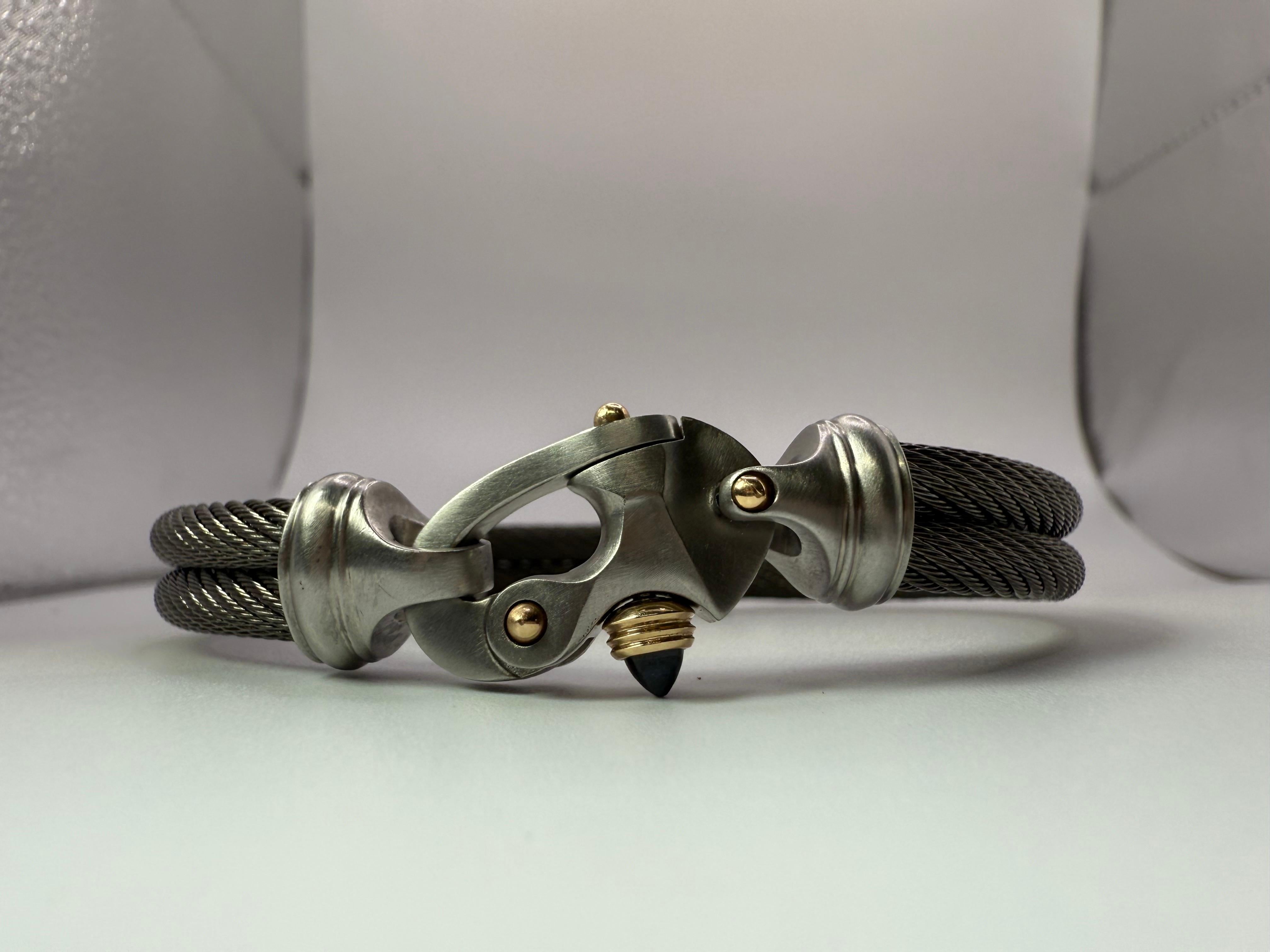Taille cabochon Bracelet homme élégant Bracelet style Marin or 14KT en vente