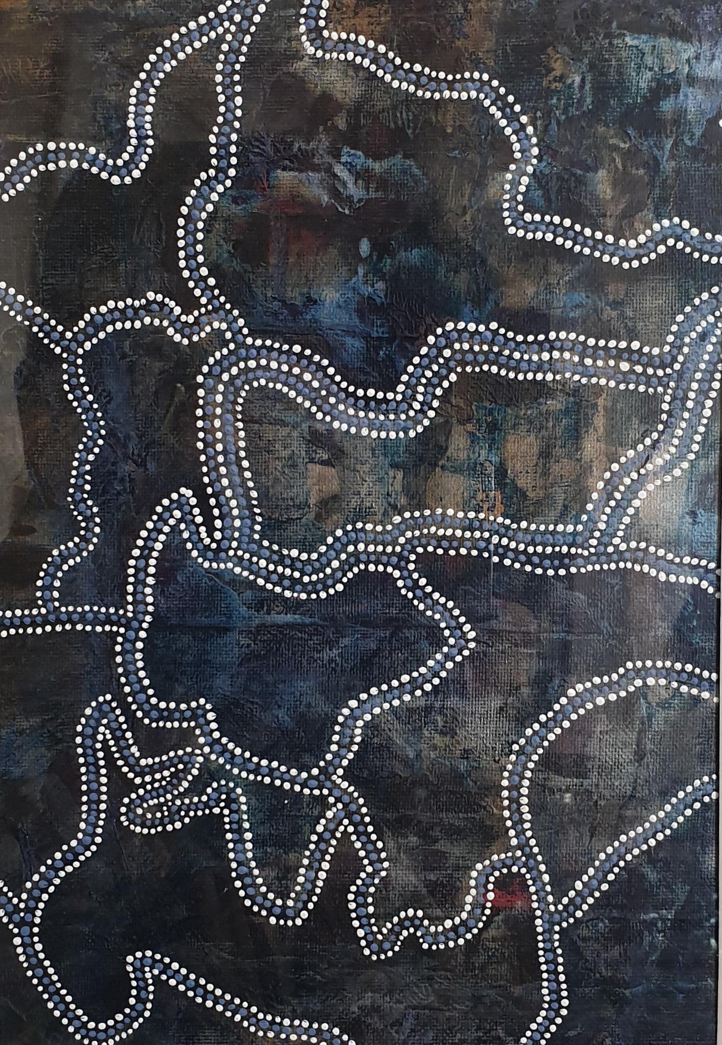Abstract Painting Menno Modderman  - Abstrait contemporain d'inspiration aborigène. 