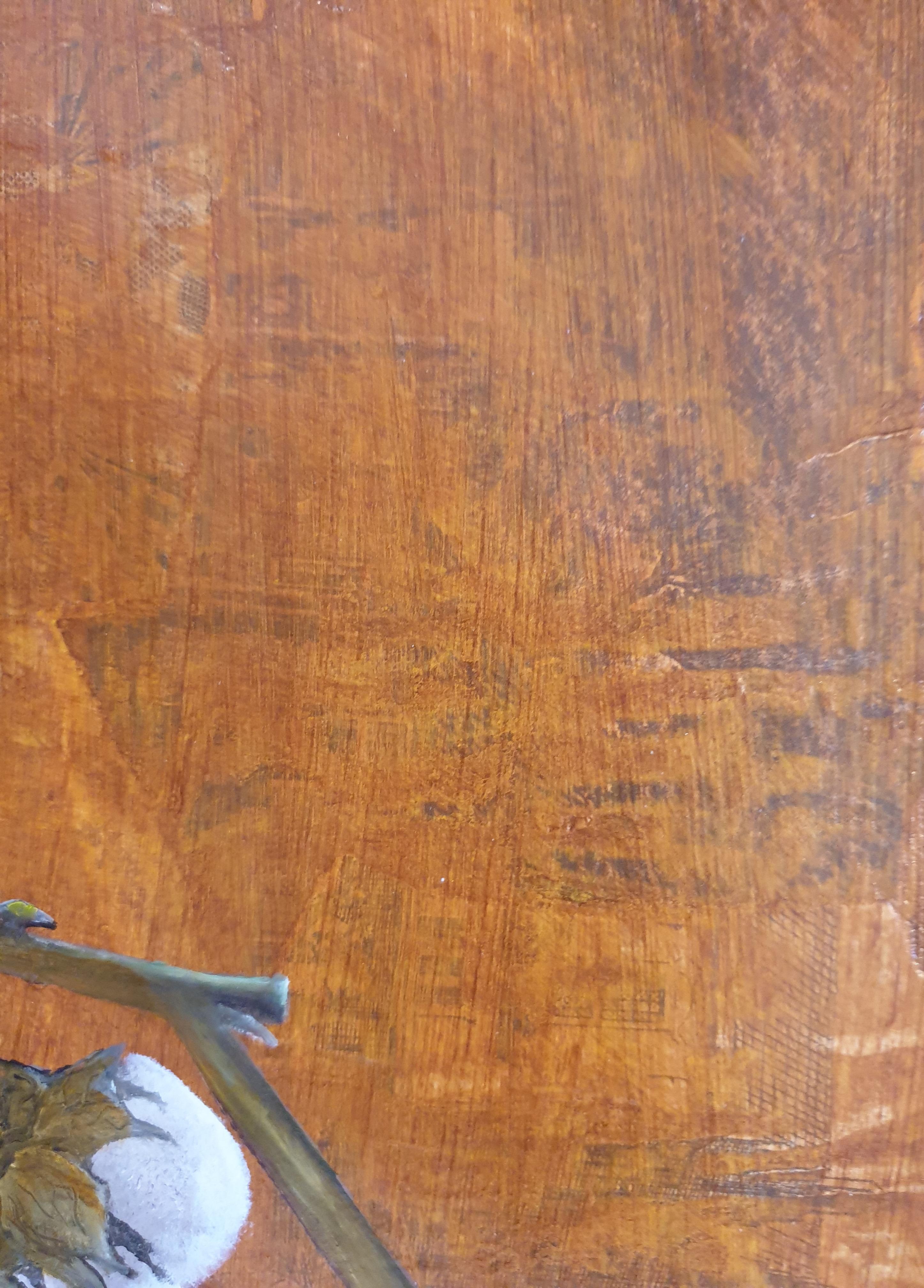 Zeitgenössische botanische Mischtechniken, Öl und Acryl auf Karton des niederländischen Künstlers Menno Modderman,  signiert und datiert 2022 unten rechts.

Menno, der seit mehreren Jahren als Künstler in seinem Atelier in Cotignac in Südfrankreich