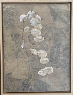 St. Jude's Medal, Contemporary Botanical Study, Oil, Acrylic, Découpage.