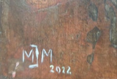 Magnolia. Huile botanique contemporaine, acrylique et panneau mixte sur toile.