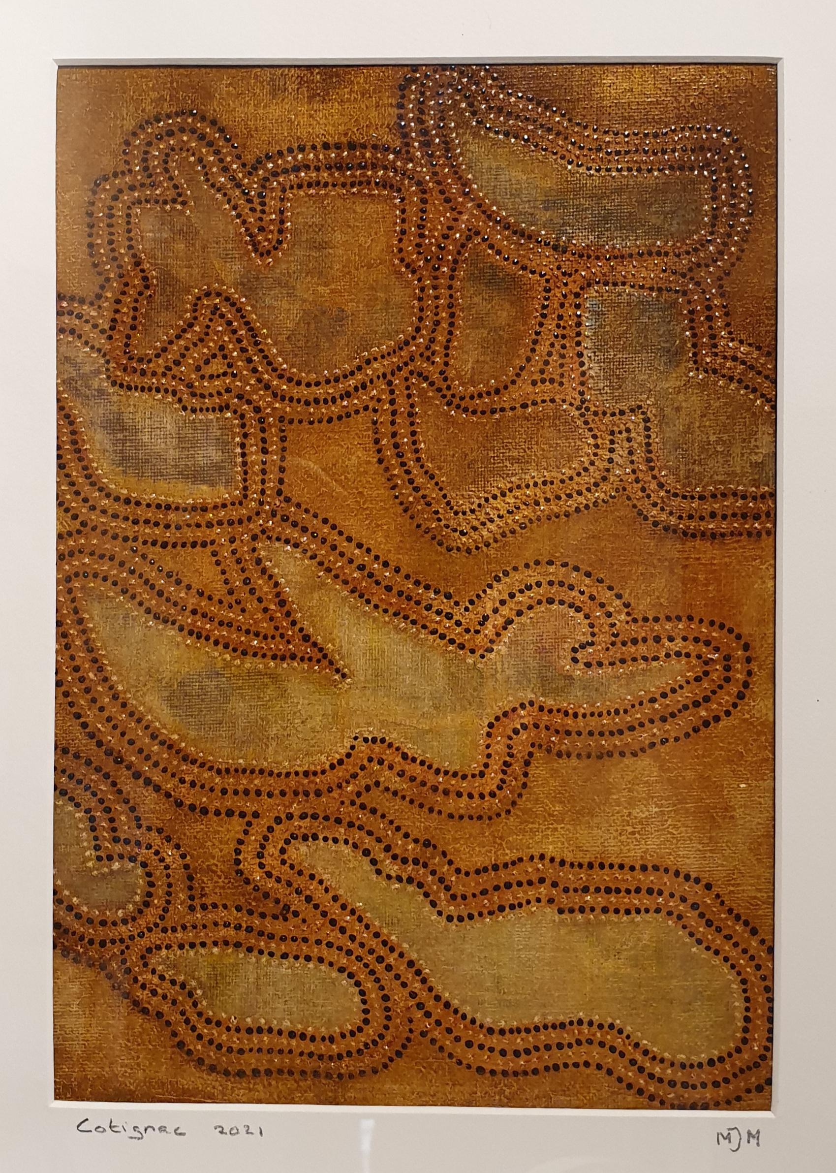 Abstract Painting Menno Modderman - Abstrait contemporain d'inspiration aborigène.