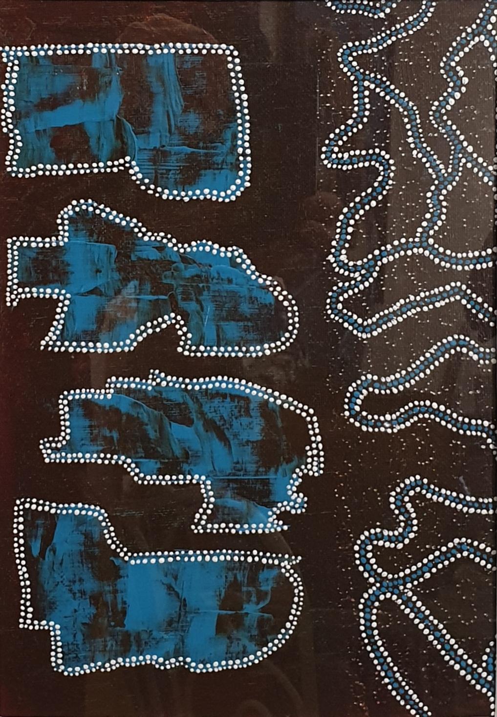 Zeitgenössisch von der Aborigine inspirierte abstrakte Skulptur. – Painting von Menno Modderman