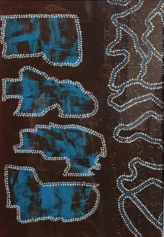 Contemporary Aboriginal Inspired Abstract. Acrylic on Linen on Card.