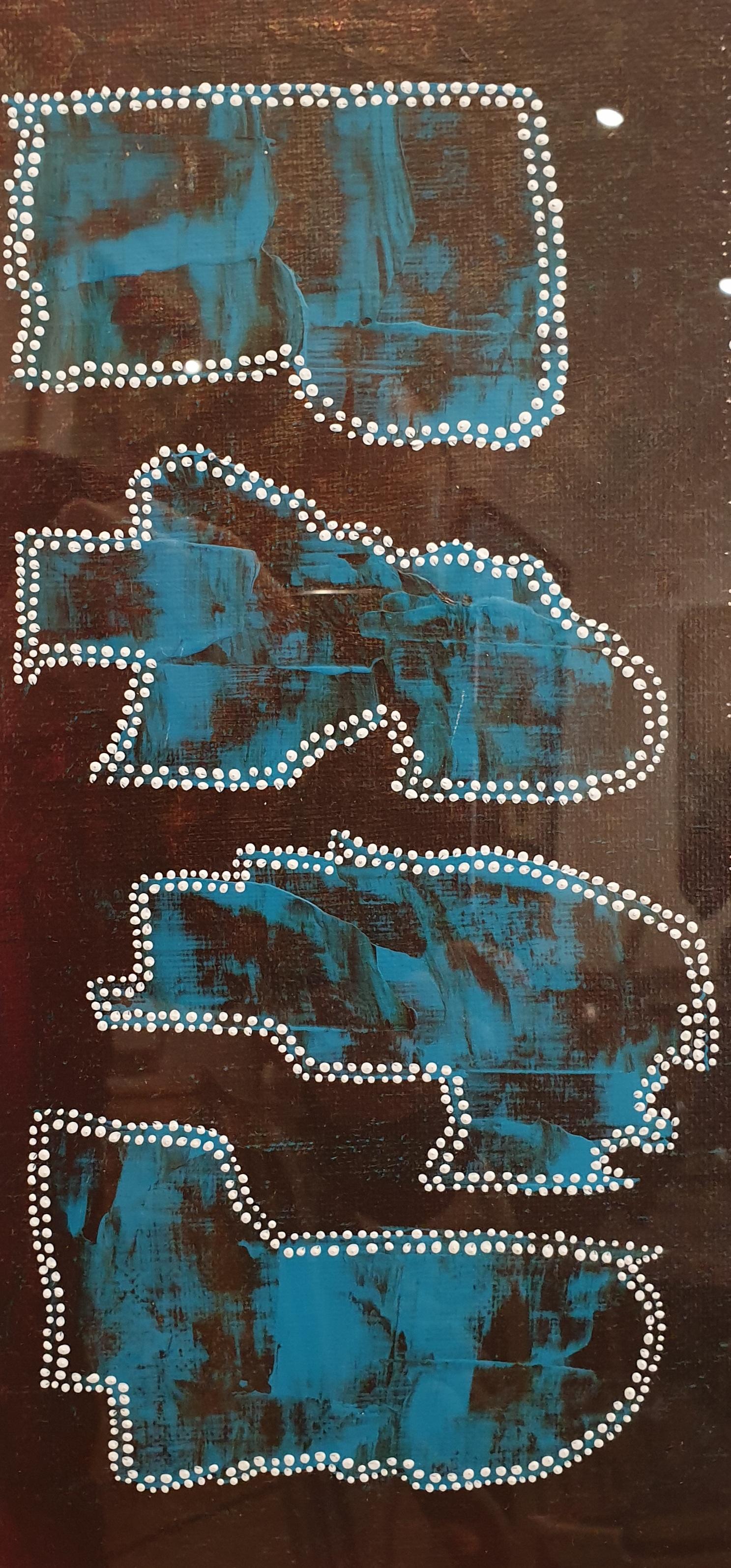 Abstrait contemporain d'inspiration aborigène. en vente 4