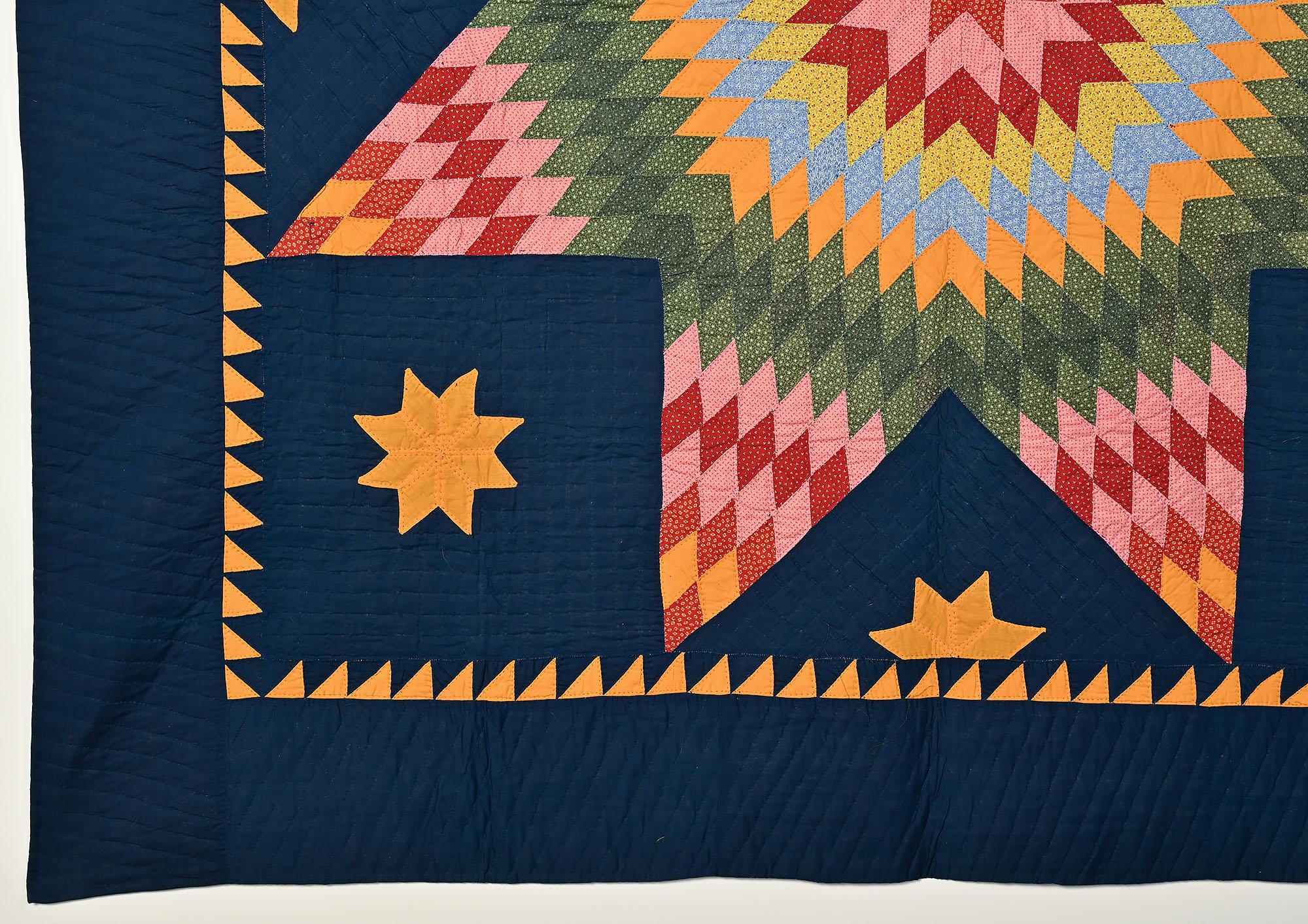 Patchwork Mennonite Lone Star Quilt For Sale